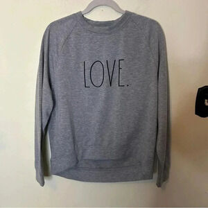 Rae Dunn Love Crewneck Sweatshirt Grey Size M
